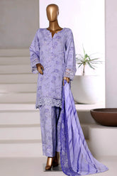 Malika By Sada Bahar Stitched 3 Piece Viscose With Farshi Shalwar Vol-02 Suit-MVF-542-Purple