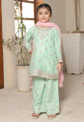 Gota Kinari By Shanzey Stitched 3 Piece Kids Festive Formals Suit--SHK-5502-Mint