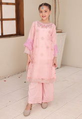 Gota Kinari By Shanzey Stitched 3 Piece Kids Festive Formals Suit-SHK-5504-Pink