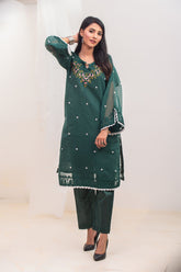 Silcot Stitched Summer Collection'2025-Elite Rich Emerald Embroidered outfit