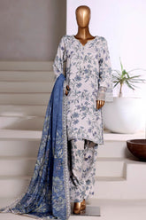 Malika By Sada Bahar Stitched 3 Piece Viscose With Farshi Shalwar Vol-02 Suit-MVF-561-Skin