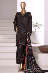 Malika By Sada Bahar Stitched 3 Piece Viscose With Farshi Shalwar Vol-02 Suit-MVF-562-Black