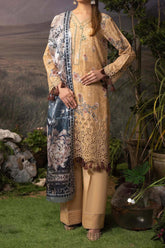 Printskari By Adan's Libas 3 Piece Unstitched Emb Lawn Suit-AL-03