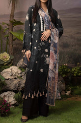 Printskari By Adan's Libas 3 Piece Unstitched Emb Lawn Suit-AL-04