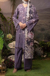 Printskari By Adan's Libas 3 Piece Unstitched Emb Lawn Suit-AL-05