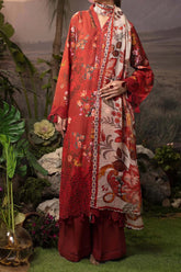 Printskari By Adan's Libas 3 Piece Unstitched Emb Lawn Suit-AL-07