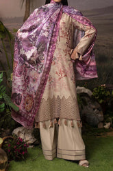 Printskari By Adan's Libas 3 Piece Unstitched Emb Lawn Suit-AL-09