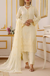 Mahveen By Pak Fabrics Stitched 3 Piece Chikankari Slub Lawn Collection'2025-CL-577