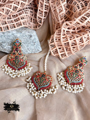Made For Her-Riva Nauratan Earrings & Tikka Set - KAHD1090