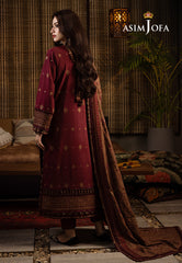 Asim Jofa Kashmiri Taanka - Embroidered Shawl collection Ajkt-06 Embroidered Cotton Karandi 3 Pcs