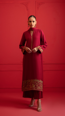 Signature By Najia Zia Stitched 2 Piece Winter Collection'2025-Burgundy