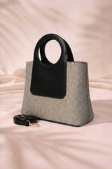 Fineur Halo Jute Shoulder Bag - Gray