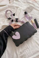 Fineur Handbag Baggie - Black (Lilac Strap)