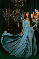 Haniumaimaz Stitched Formals Suit-Aasmani