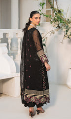 Lamhay By Shamooz Unstitched 3 Piece Luxury Chiffon Formals Suit-Siyah SU-155