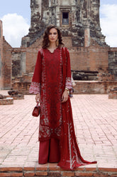 Gulmina Unstitched 3 Piece Luxury Lawn Vol-02 Suit-Crimson Charm