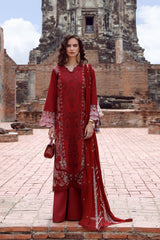 Gulmina Unstitched 3 Piece Luxury Lawn Vol-02 Suit-Crimson Charm