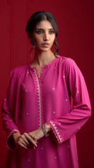 Signature By Najia Zia Stitched 2 Piece Winter Collection'2025-Rose