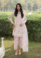 Tales Of Petals By Sardinia Unstitched 3 Piece Luxury Summer Suit-PINK BREEZE