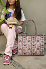 Fineur Canvas Tote Bags Pink Palm