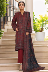 Sada Bahar Stitched 3 Piece Printed Khaddar Vol-01 Suit-KD-PR-6241-Brown