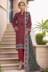 Sada Bahar Stitched 3 Piece Printed Khaddar Vol-01 Suit-KD-PR-6247-Maroon