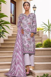 Sada Bahar Stitched 3 Piece Printed Khaddar Vol-01 Suit-KD-PR-6253-Purple