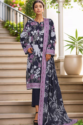 Sada Bahar Stitched 3 Piece Printed Khaddar Vol-01 Suit-KD-PR-6255-Black