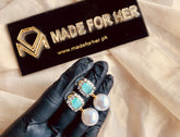 Made For Her-Pearly Rect Earings - KAHD122