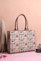Fineur Canvas Tote Bags Pink Palm