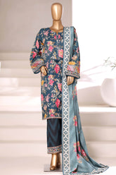 Malika By Sada Bahar Stitched 3 Piece Khaddar Vol-02 Suit-MK-6568-Sea Green