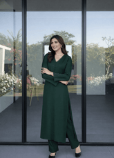 Solids By Silcot Stitched 2 Piece Korean Linen Suit-Timeless Emerald
