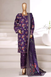 Malika By Sada Bahar Stitched 3 Piece Khaddar Vol-02 Suit-MK-6859-Purple