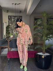 Dhaga Stitched 2 Piece Summer Suit-Blush