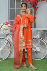 Mahroo Stitched 3 Piece Summer Collection'2025-T-EMB-003