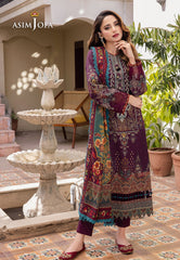 Asim Jofa Rania Pre-Winter '23 Ajrw-06 Designers Stitched Embroidered Premium Winter Cotton 3 Pcs