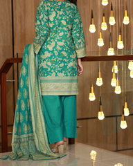 Chameli Studio-Teal Treasure Lawn Digital Print 3 Piece Unstitched Suit-WRTS-0012