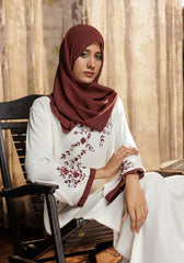 Hijabi.Pk Cream Embroidery Abaya | Serene Threads
