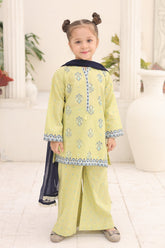 Guldasta By Shanzey Stitched 3 Piece Printed Cotton Suit-SHK-7001-Mint