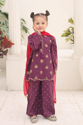 Guldasta By Shanzey Stitched 3 Piece Printed Cotton Suit-SHK-7003-Purple
