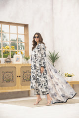 Meerak 3 Piece Emb Khaddar Suit-Midnight Rose