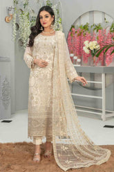 Mahaba by Tawakkal Semi Stitched 3 Piece Embroidered Chiffon Suit-M-7659
