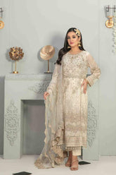 Mahaba by Tawakkal Semi Stitched 3 Piece Embroidered Chiffon Suit-M-7667