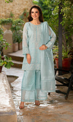 Shamooz Stitched 3 Piece Formals Collection'2025-Ice Blue SE-033