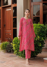 Fuchsia - 2 PC Stitched Lawn Suit | Timeless Bloom - Zarasi.pk