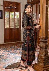 Asim Jofa Rania Pre-Winter '23 Ajrw-17 Designers Stitched Embroidered Slub 3 Pcs