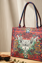 Fineur Canvas Tote Tiger Art