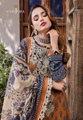 Asim Jofa Rania Pre-Winter '23 Ajrw-20 Designers Stitched Embroidered Premium Winter Cotton 3 Pcs