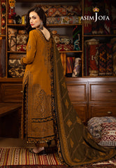 Asim Jofa Kashmiri Taanka - Embroidered Shawl collection Ajkt-12 Embroidered Slub Raw Silk 3 Pcs