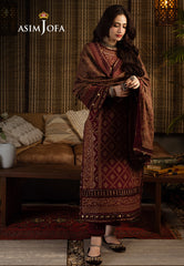 Asim Jofa Kashmiri Taanka - Embroidered Shawl collection Ajkt-06 Embroidered Cotton Karandi 3 Pcs